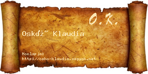 Oskó Klaudia névjegykártya