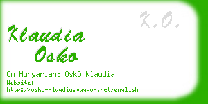 klaudia osko business card